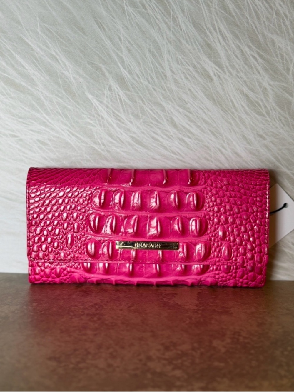 BRAHMIN Cordelia Wallet Pink Affection Melbourne Ombre genuine Leather NWT Firm